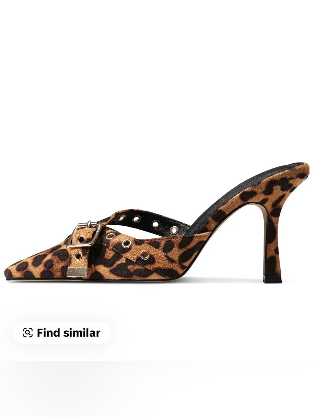 Leopard Print Pointed Toe Buckle Pumps - Women's Brown
